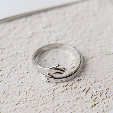 Bague ajustable câlin / amour / love en argent 925