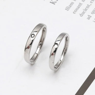 Bague Couple "Jour et Nuit" en argent 925