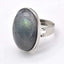 Bague réglable Pierre ovale en Labradorite du Canada