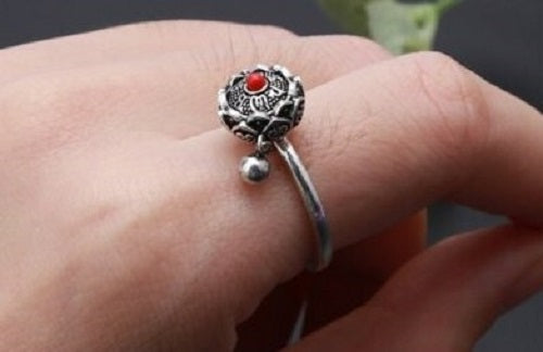 Bague Tibétaine Mantra Om Mani Padme Hum Prière du Lotus Bouddhisme