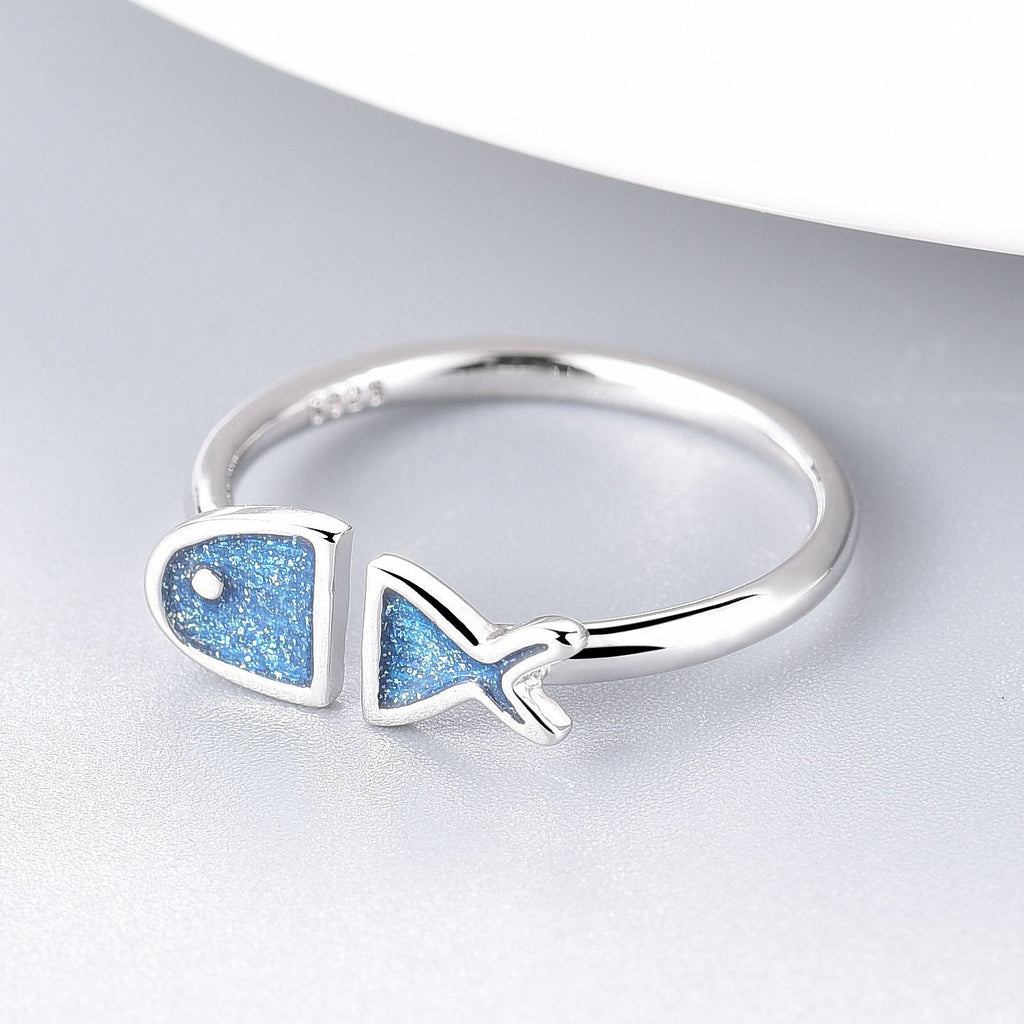 Bague poisson bleu