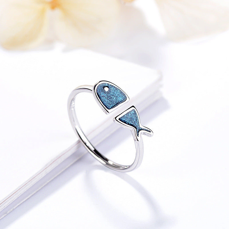 Bague poisson bleu