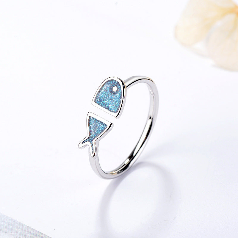 Bague poisson bleu