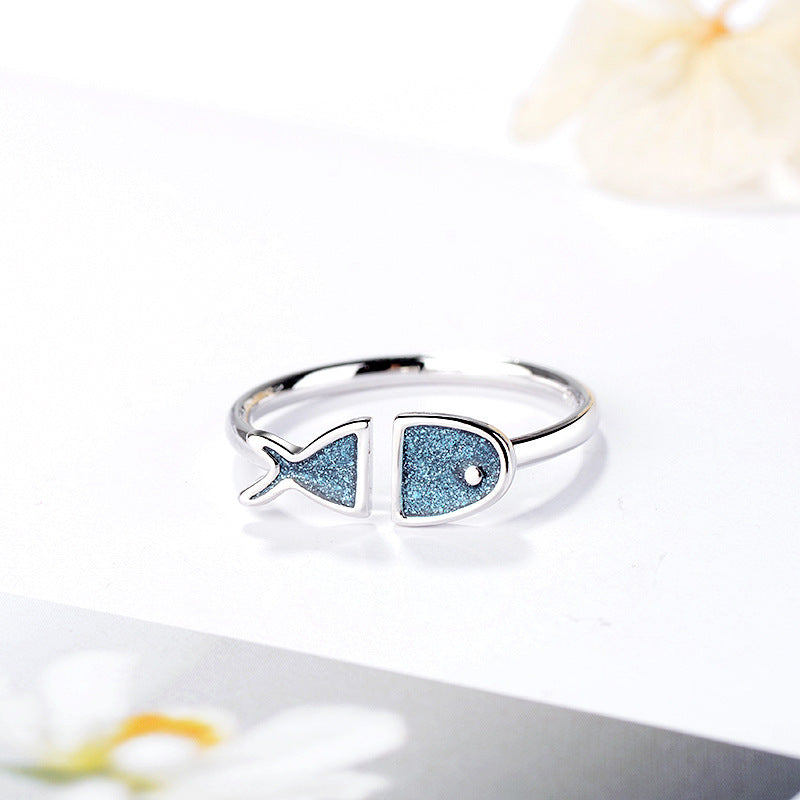 Bague poisson bleu
