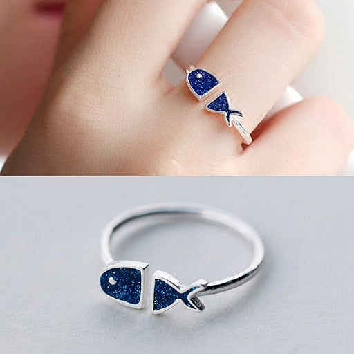 Bague poisson bleu