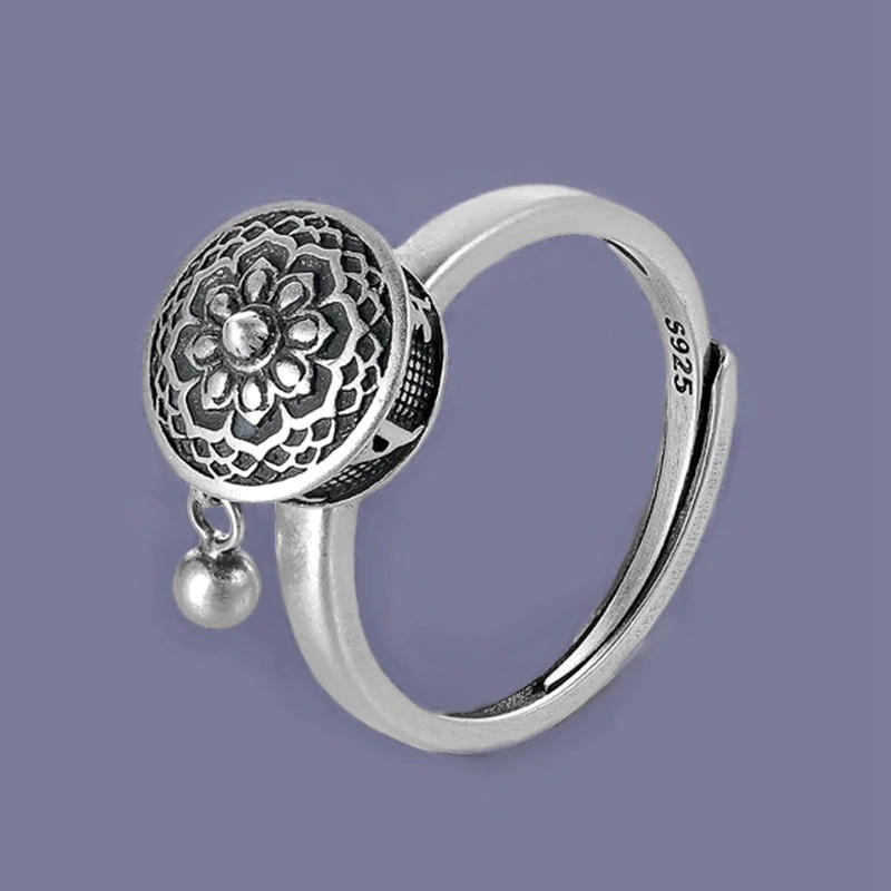 Bague Mantra Tibétaine en Argent 999 Om Mani Padme HumBague Mantra  Tibétaine en Argent 999 Om Mani Padme Hum – Ethnikdeco