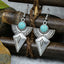 Boucles d'oreilles "Phlaïsa Grâhâ" en argent Tibétain et Howlite Turquoise