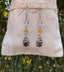 Boucles d'oreilles Bouddha en Citrine et Cristal de Roche - Crochets en argent 925