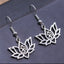 Boucles d'oreilles Fleur de Lotus Om Yoga Méditation crochets en argent 925