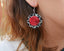 Boucles d'oreilles en nacre abalone et corail rouge