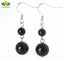 Boucles d'oreilles pendantes 2 boules en Onyx