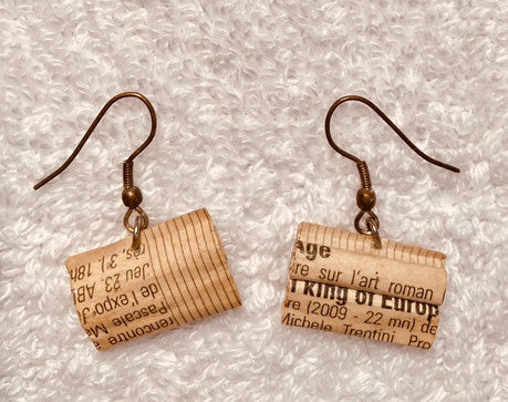 Boucles d'oreilles Vintage en papier artisanal