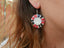 Boucles d'oreilles tortue Maori en nacre de Tahiti et corail