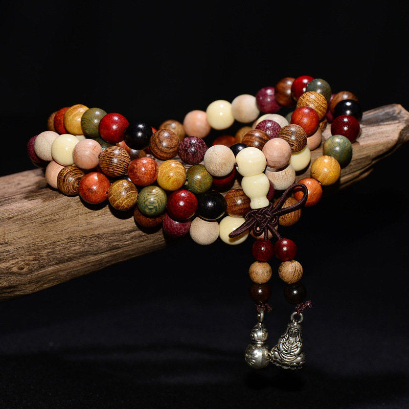 Bracelet Mala Bouddhiste en Bois de Santal 108 perles de 8 mm