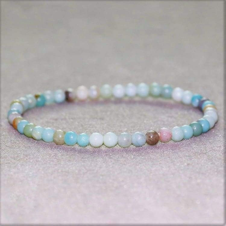 Bracelet en Amazonite naturelle 4 mm - Apaisement et anti-stress