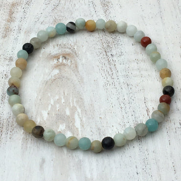 Bracelet en Amazonite naturelle 4 mm - Apaisement et anti-stress