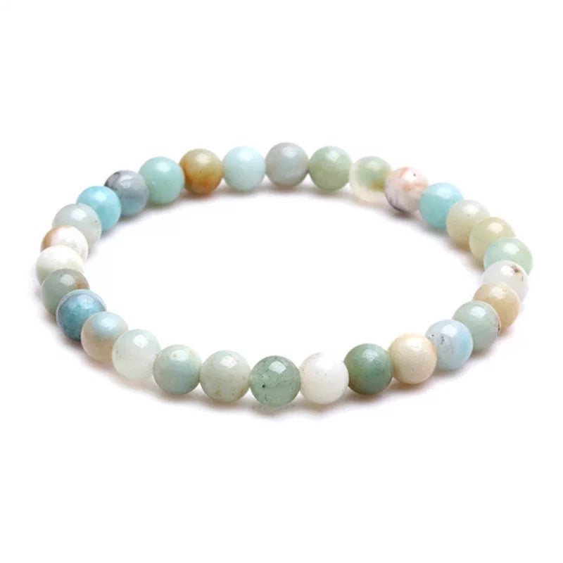 Bracelet en Amazonite naturelle 4 mm - Apaisement et anti-stress