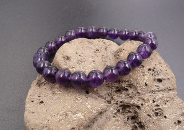 Bracelet Lithothérapie en Améthyste naturelle - Anti-stress et apaisant 8 mm
