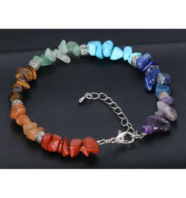 Bracelet perles chips de Reiki 7 chakras - Pierres semi-précieuses