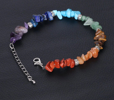 Bracelet perles chips de Reiki 7 chakras - Pierres semi-précieuses