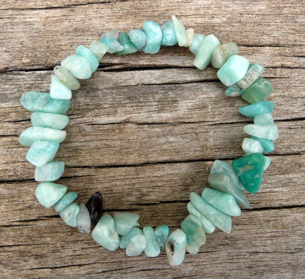 Bracelet perles chips en Amazonite de Russie - Paix et harmonie