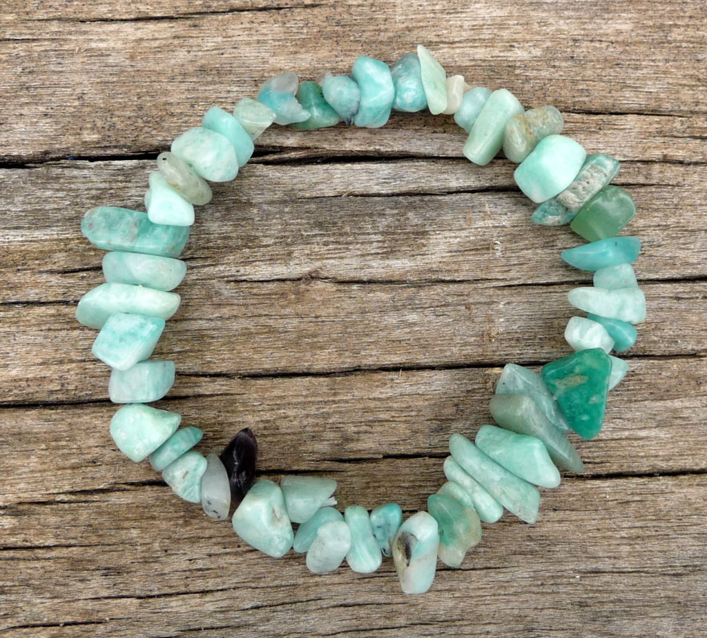 Bracelet perles chips en Amazonite de Russie - Paix et harmonie