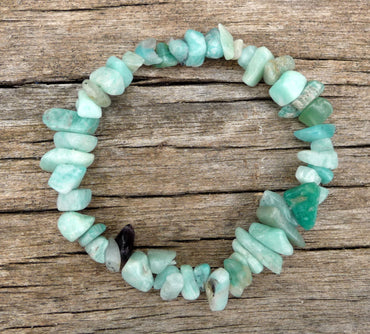 Bracelet perles chips en Amazonite de Russie - Paix et harmonie