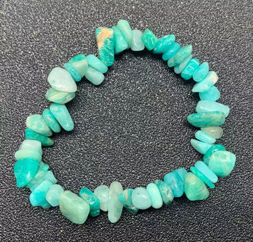 Bracelet perles chips en Amazonite de Russie - Paix et harmonie