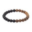 Bracelet en Onyx Agate noire de Madagascar et en Bois Wengé
