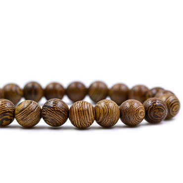 Bracelet Tibétain en Bois précieux de Wengé - Perles 8 mm