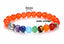 Bracelet Bouddha 7 chakras jade orange et 7 pierres semi-précieuses
