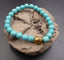 Bracelet Bouddha Thaï argent ou or en Howlite Turquoise naturelle
