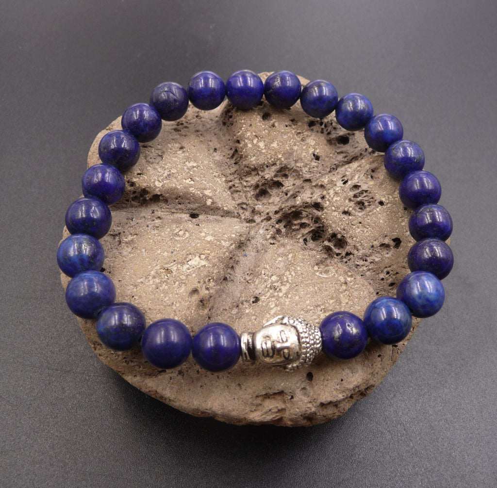 Bracelet Bouddha Thaï argent ou or en Lapis Lazuli d'Afghanistan