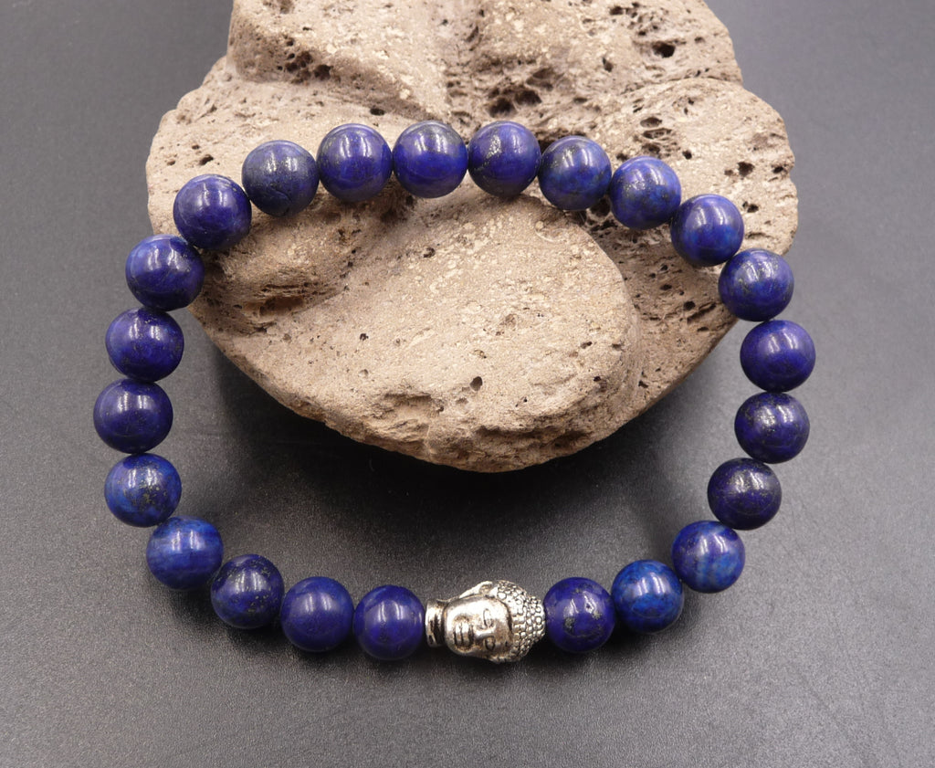 Bracelet Bouddha Thaï argent ou or en Lapis Lazuli d'Afghanistan