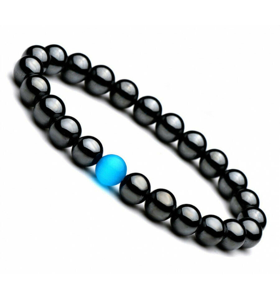 Bracelet Lithothérapie en Hématite + oeil de chat : fortifier et purifier