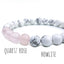 Bracelet en howlite et quartz rose avec des pierres naturelles 6mm