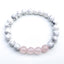 Bracelet en howlite et quartz rose avec des pierres naturelles 6mm