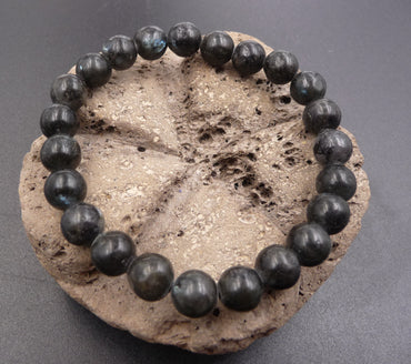 Bracelet en Labradorite naturelle 8 mm- Protection, méditation, apaisement.