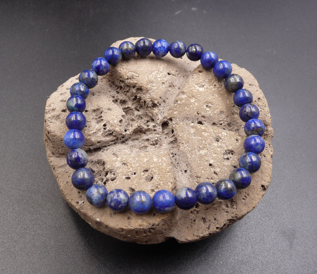 Bracelet en Lapis Lazuli naturel 6 mm- Bonne humeur et amitié