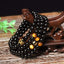 Bracelet Tibétain mantra multitour en Agate noire et Oeil de Tigre