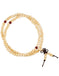 Bracelet ou Collier Tibétain Mala en perles de bois de santal beige - 6 mm