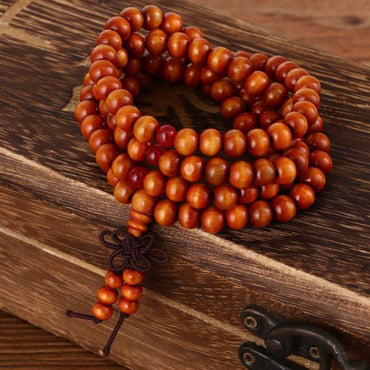 Bracelet Tibétain Mala en perles de bois de santal 6 mm - Relaxation