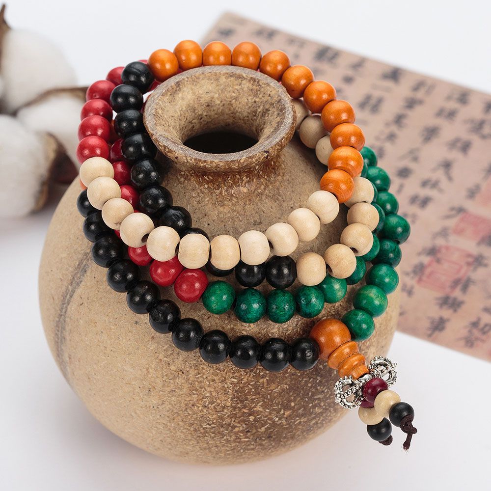 Bracelet ou Collier Mala de prière Tibétain en Bois de Santal 108 perles