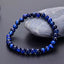 Bracelet Oeil de Tigre bleu / Oeil de Faucon naturel - boules 4 mm