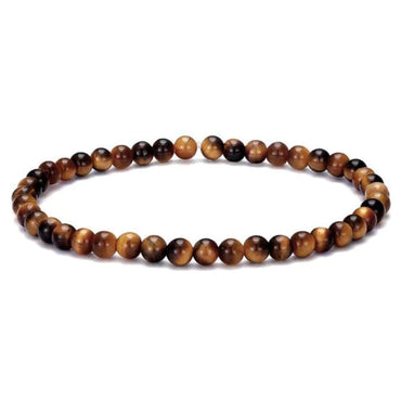 Bracelet en Oeil de Tigre - Boules 4 mm- Protection, confiance en soi