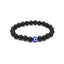 Bracelet Porte Bonheur en Onyx naturel 6mm - Oeil turc - Nazar boncuk