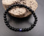 Bracelet Porte Bonheur en Onyx naturel 6mm - Oeil turc - Nazar boncuk