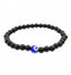Bracelet Porte Bonheur en Onyx naturel 6mm - Oeil turc - Nazar boncuk