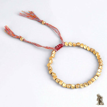 Bracelet de chance en perles de cuivre - façon Bouddhisme Tibétain