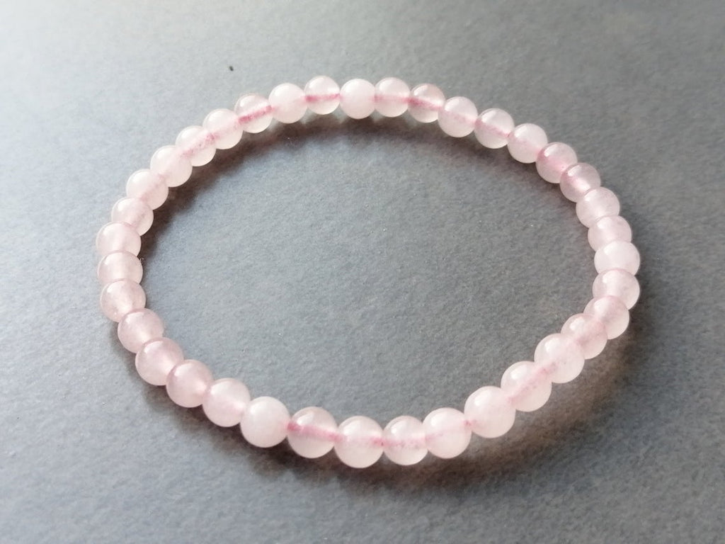 Bracelet en Quartz Rose du Brésil 4 mm - Paix et Amour